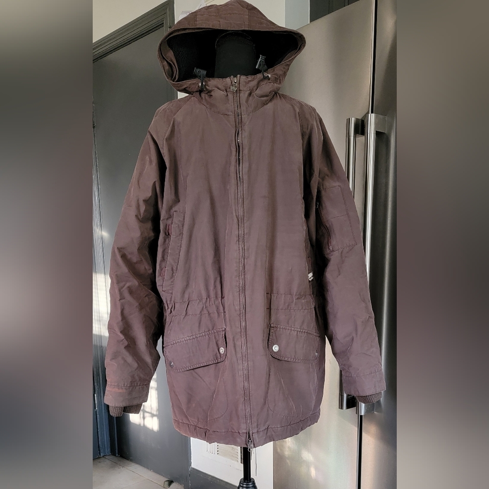 Vintage Timberland Men's Weathergear Dark Brown Parka Jacket
